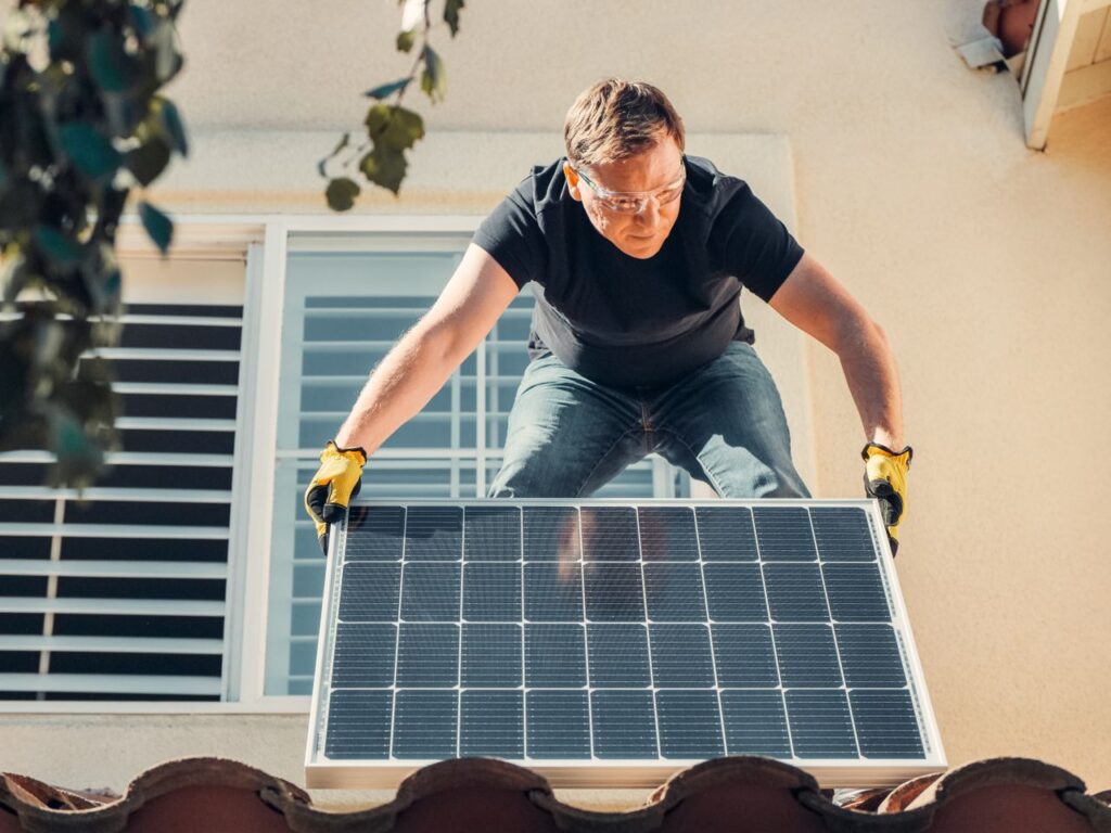 installing solar panels on a Houston roof