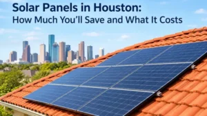 solar panels in Houston installed on a residential roof